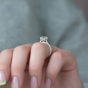 Round Cut Pave Set Moissanite Diamond Ring