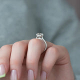 Round Cut Pave Set Moissanite Diamond Ring