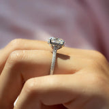 Round Cut Pave Set Moissanite Diamond Ring
