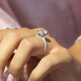 Round Cut Pave Set Moissanite Diamond Ring