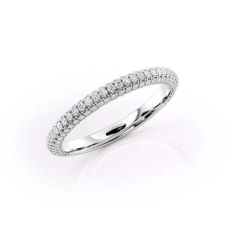 Micro Pave Round Cut Moissanite Wedding Eternity Band