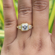 Asscher Cut Lab Grown Five Stone Ring For Women
