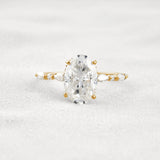 Hidden Halo Oval Moissanite Fancy Wedding Ring For Her