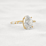 Hidden Halo Oval Moissanite Fancy Wedding Ring For Her