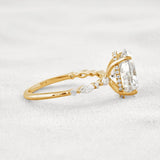 Hidden Halo Oval Moissanite Fancy Wedding Ring For Her