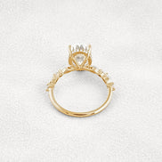 Hidden Halo Oval Moissanite Fancy Wedding Ring For Her