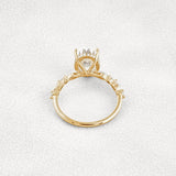 Hidden Halo Oval Moissanite Fancy Wedding Ring For Her