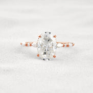 Hidden Halo Oval Moissanite Fancy Wedding Ring For Her