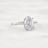 Hidden Halo Oval Moissanite Fancy Wedding Ring For Her