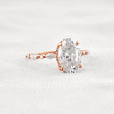 Hidden Halo Oval Moissanite Fancy Wedding Ring For Her