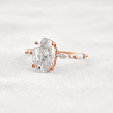Hidden Halo Oval Moissanite Fancy Wedding Ring For Her