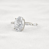 Hidden Halo Oval Moissanite Fancy Wedding Ring For Her