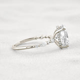 Hidden Halo Oval Moissanite Fancy Wedding Ring For Her