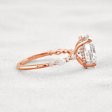 Hidden Halo Oval Moissanite Fancy Wedding Ring For Her