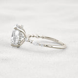 Hidden Halo Oval Moissanite Fancy Wedding Ring For Her