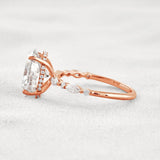 Hidden Halo Oval Moissanite Fancy Wedding Ring For Her