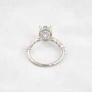 Hidden Halo Oval Moissanite Fancy Wedding Ring For Her