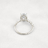 Hidden Halo Oval Moissanite Fancy Wedding Ring For Her