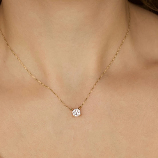 Solitaire Cushion Cut Moissanite Diamond Pendant