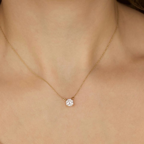 Solitaire Cushion Cut Moissanite Diamond Pendant