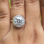 Round Cut Lab Grown Diamond Halo Engagement Ring
