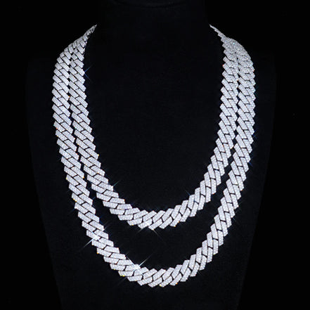 Iced Out Moissanite Luxury Cuban Link Chain Gift For Men's