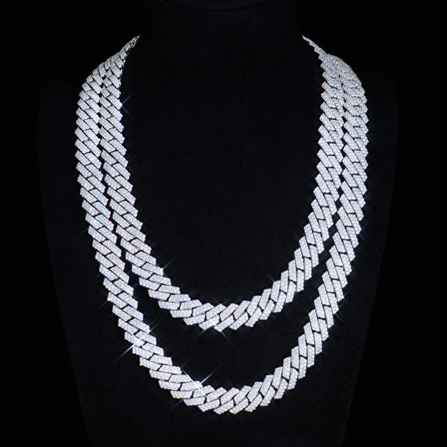 Iced Out Moissanite Luxury Cuban Link Chain Gift For Men's
