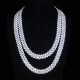 Round Cut 925 Silver Luxury Moissanite Diamond Cuban Chain