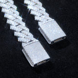 Round Cut 925 Silver Luxury Moissanite Diamond Cuban Chain