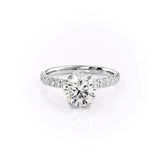 925 Sterling Silver Moissanite Round Cut Hidden Accent Ring