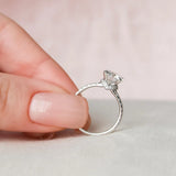 925 Sterling Silver Moissanite Round Cut Hidden Accent Ring