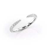 D Color Moissanite Round Cut Open Cuff Half Eternity Wedding Band