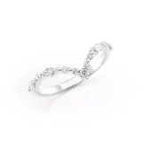 Moissanite Marquise & Round Cut Chevron Shape Wedding Band