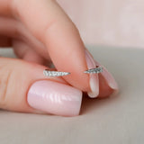 D Color Moissanite Round Cut Open Cuff Half Eternity Wedding Band