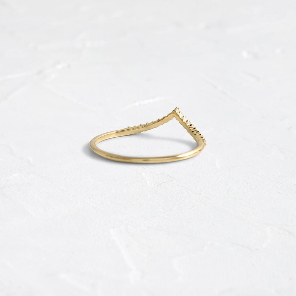 Half Eternity V Shape Round Cut Moissanite Wedding Band