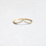 Half Eternity V Shape Round Cut Moissanite Wedding Band