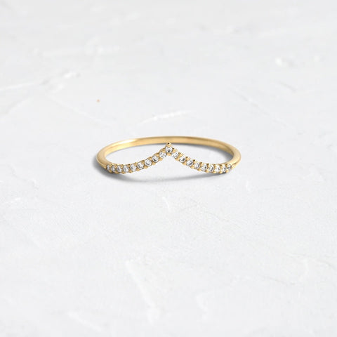 Half Eternity V Shape Round Cut Moissanite Wedding Band