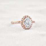 Oval Cut Hidden Halo Moissanite Engagement Ring