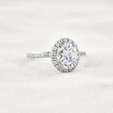 Oval Cut Hidden Halo Moissanite Engagement Ring