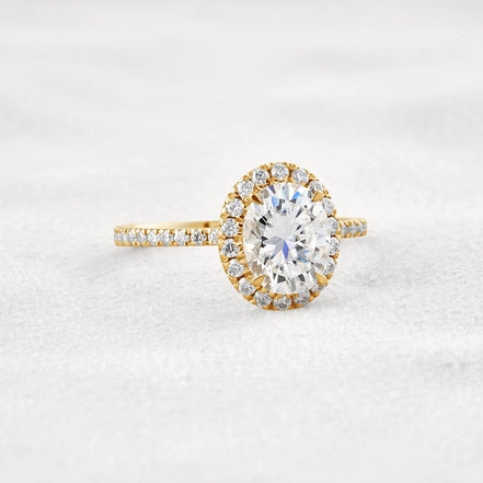 Oval Cut Hidden Halo Moissanite Engagement Ring