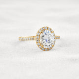 Oval Cut Hidden Halo Moissanite Engagement Ring