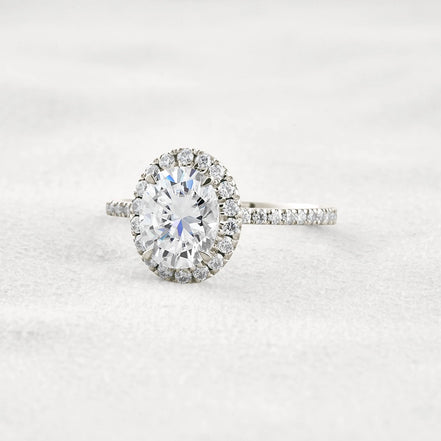 Oval Cut Hidden Halo Moissanite Engagement Ring