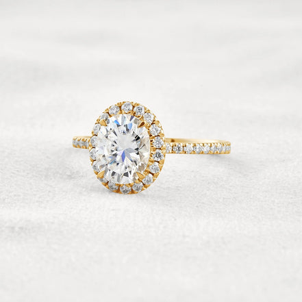 Oval Cut Hidden Halo Moissanite Engagement Ring