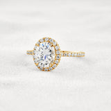 Oval Cut Hidden Halo Moissanite Engagement Ring