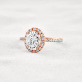 Oval Cut Hidden Halo Moissanite Engagement Ring