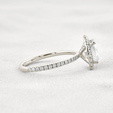 Oval Cut Hidden Halo Moissanite Engagement Ring