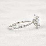 Oval Cut Hidden Halo Moissanite Engagement Ring