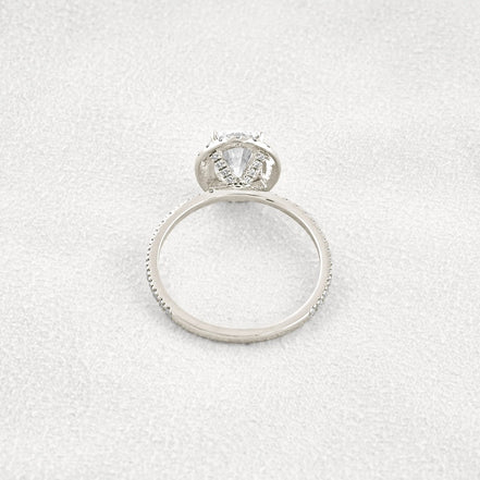 Oval Cut Hidden Halo Moissanite Engagement Ring