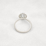 Oval Cut Hidden Halo Moissanite Engagement Ring