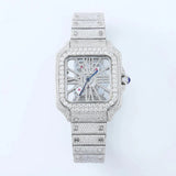 Iced Out Moissanite Skeleton Luxury Wrist Watch For Him